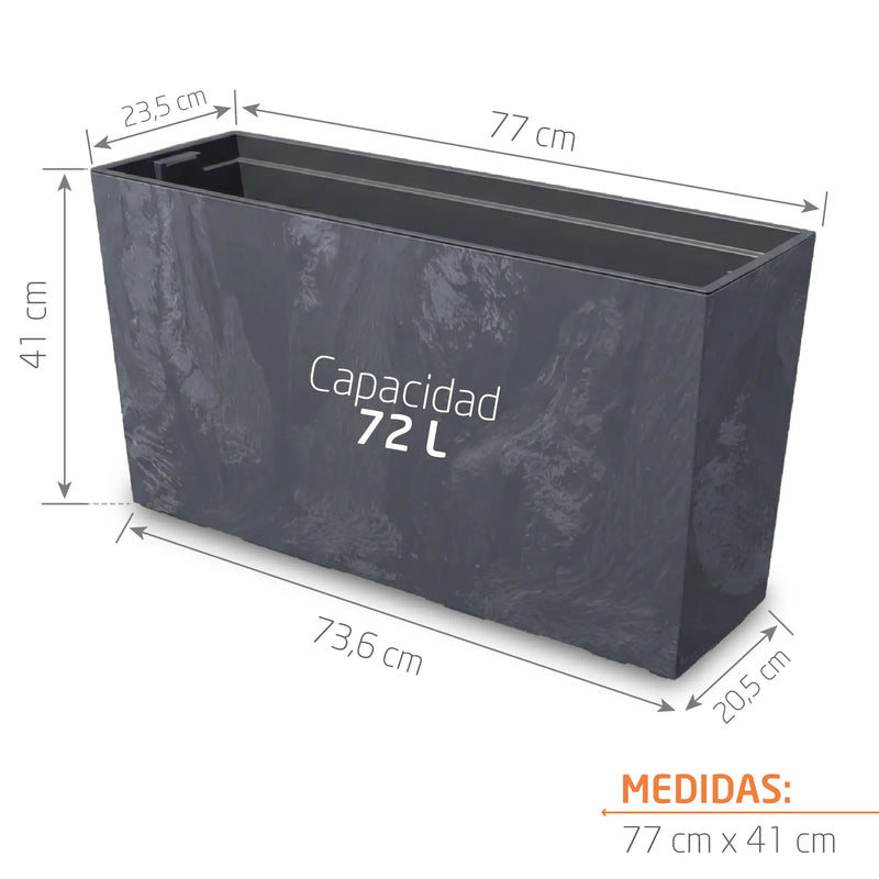 Jardinera Urbi Case Antracita 77 X 41 cm