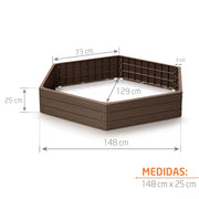 BASE WOODY - CAMA ELEVADA PARA JARDÍN O HUERTA 148 CM X 129 CM - Tumatera.co
