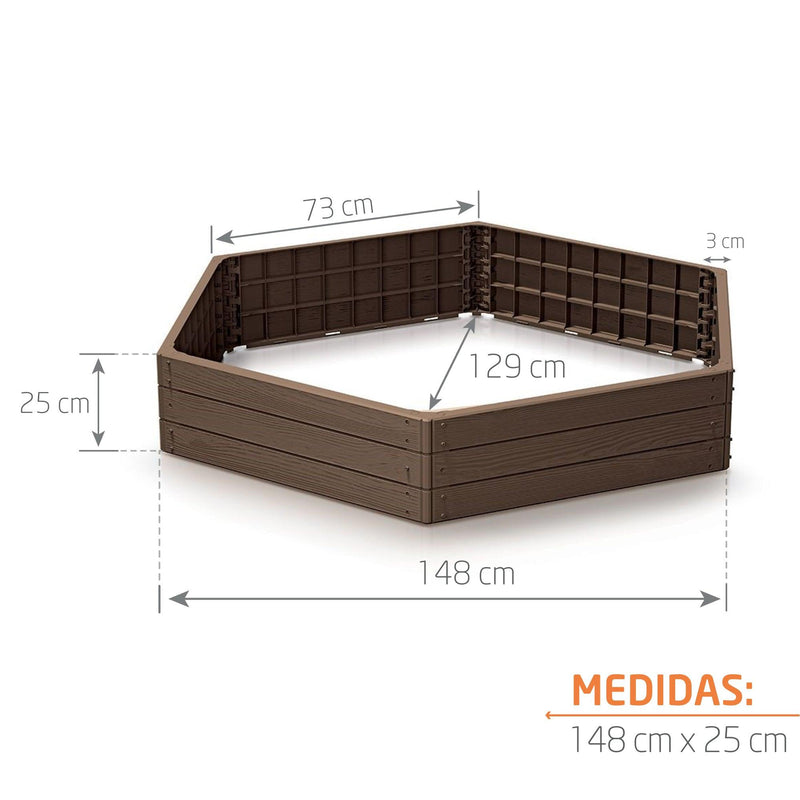 BASE WOODY - CAMA ELEVADA PARA JARDÍN O HUERTA 148 CM X 129 CM - Tumatera.co