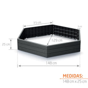 BASE WOODY - CAMA ELEVADA PARA JARDÍN O HUERTA 148 CM X 129 CM - Tumatera.co