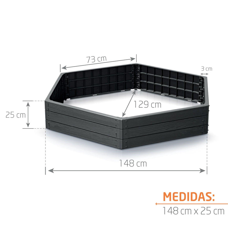 BASE WOODY - CAMA ELEVADA PARA JARDÍN O HUERTA 148 CM X 129 CM - Tumatera.co