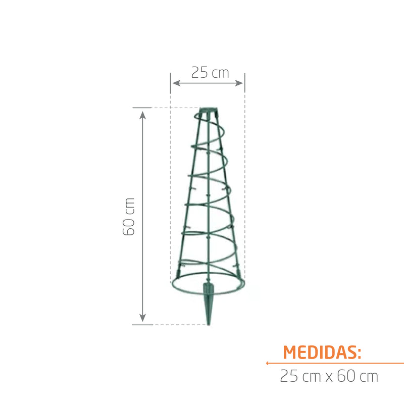 Soporte cónico para enredaderas 25 x 60 cm