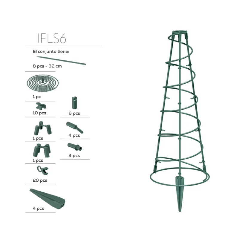 Soporte cónico para enredaderas 25 x 60 cm
