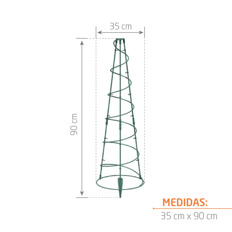 Soporte cónico para enredaderas 35 x 90 cm
