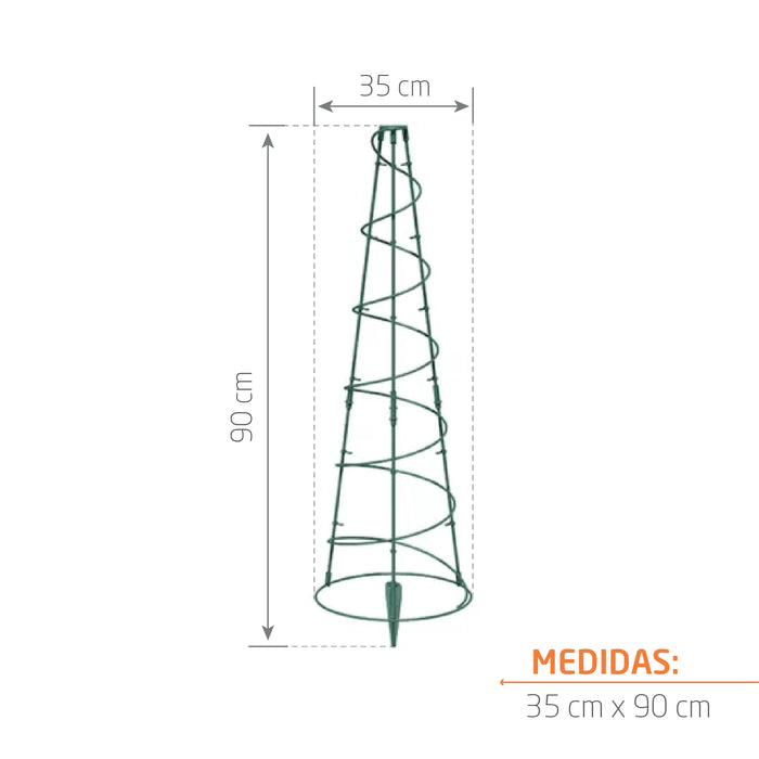 Soporte cónico para enredaderas 35 x 90 cm