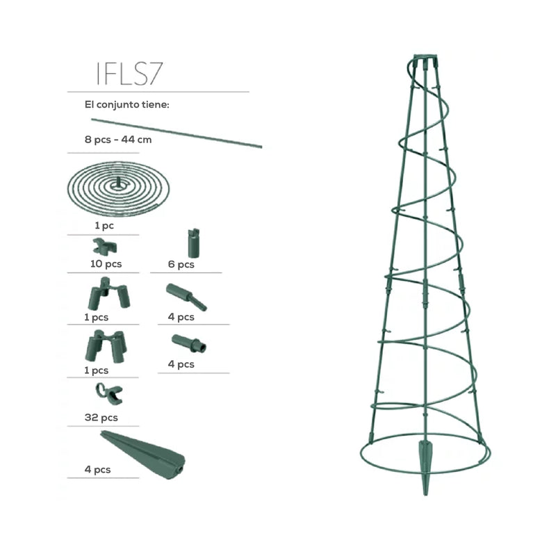 Soporte cónico para enredaderas 35 x 90 cm