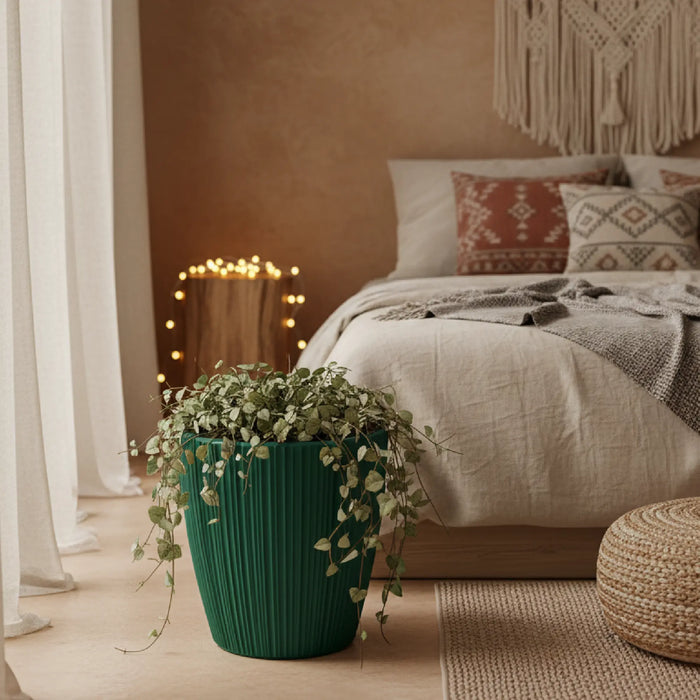 Matera Oro Round 30 x 30 cm - color verde piña - ambiente #ia - Tumatera.co