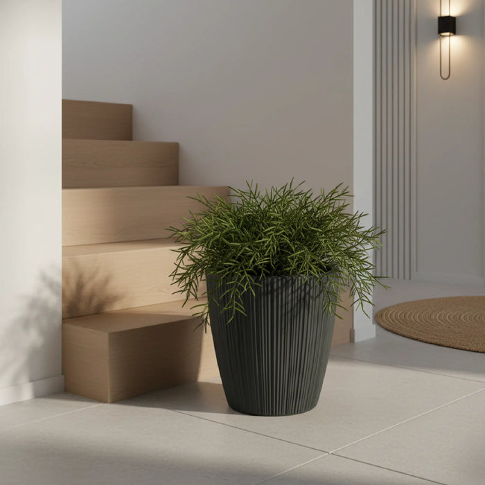 Matera Oro Round 30 x 30 cm - color gris oscuro - ambiente #ia - Tumatera.co