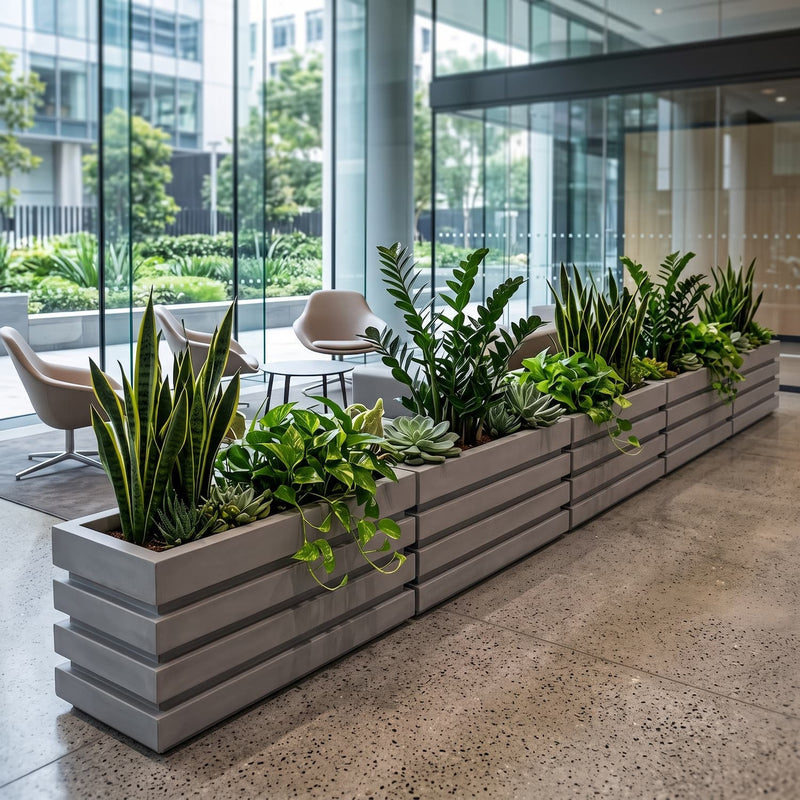 Jardinera Polietileno 90 cm - ambiente gris #ia - Tumatera.co
