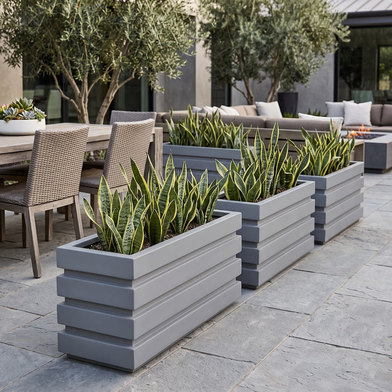 Jardinera Polietileno 100 X 45 Cm - ambiente gris #ia - Tumatera.co