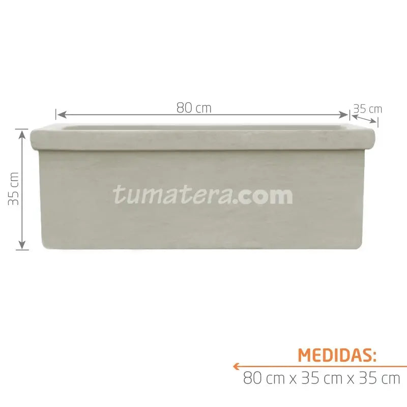 Jardinera Cemento Con Borde 80 X 35 Cm - Tumatera.co
