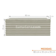 Jardinera Cemento Acanalada 80 X 35 Cm - Tumatera.co
