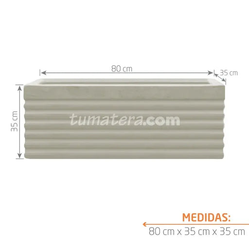 Jardinera Cemento Acanalada 80 X 35 Cm - Tumatera.co