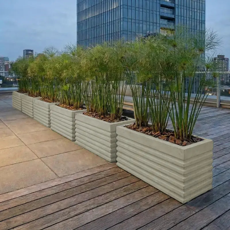 Jardinera Cemento Acanalada 80 X 35 Cm - ambiente #ia - Tumatera.co