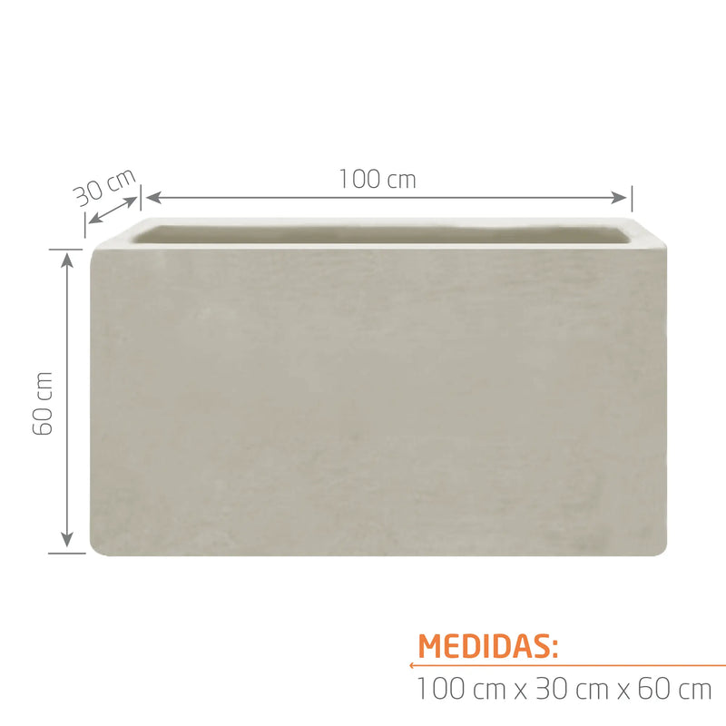 Jardinera Cemento Lisa 100 X 60 Cm
