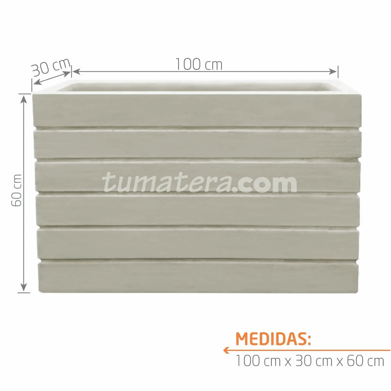 Jardinera Cemento Acanalada 100 X 60 Cm