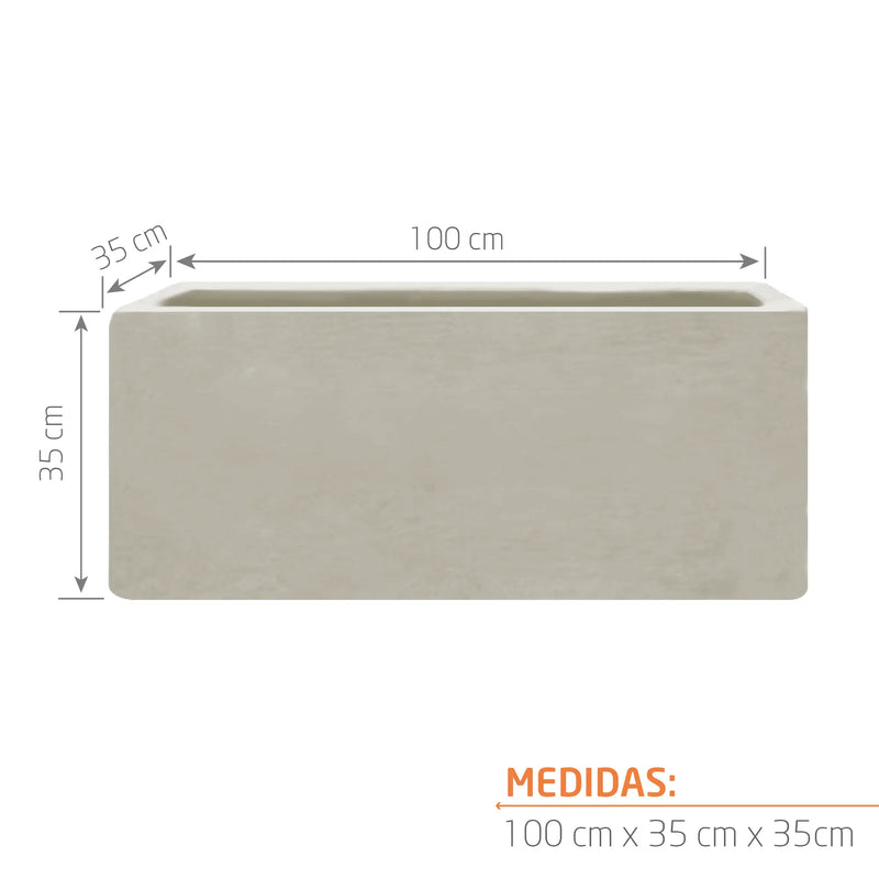 Jardinera Cemento Lisa 100 X 35 cm