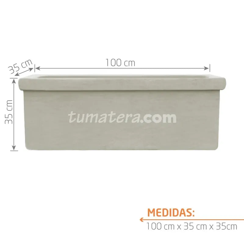 Jardinera Cemento Con Borde 100 X 35 Cm - Tumatera.co