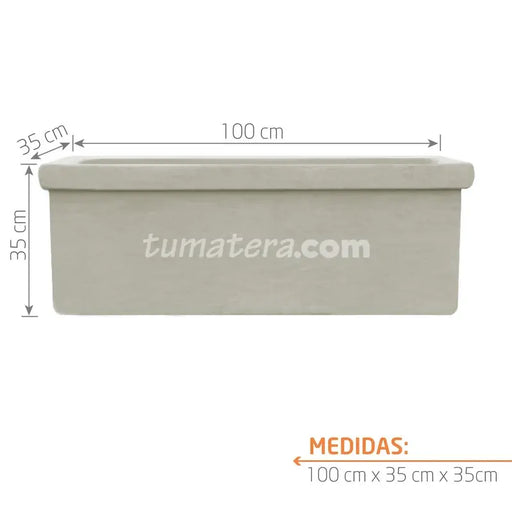 Jardinera Cemento Con Borde 100 X 35 Cm - Tumatera.co