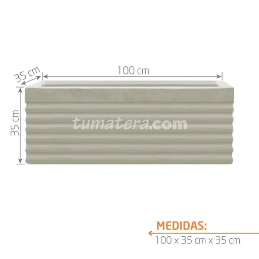 Jardinera Cemento Acanalada 100 X 35 Cm - Tumatera.co