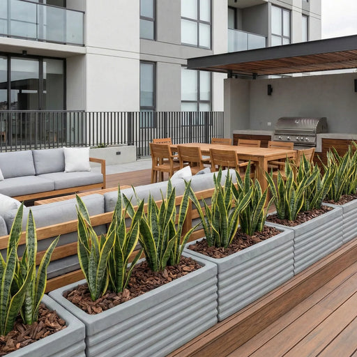 Jardinera Cemento Acanalada 100 X 35 Cm - ambiente #ia - Tumatera.co