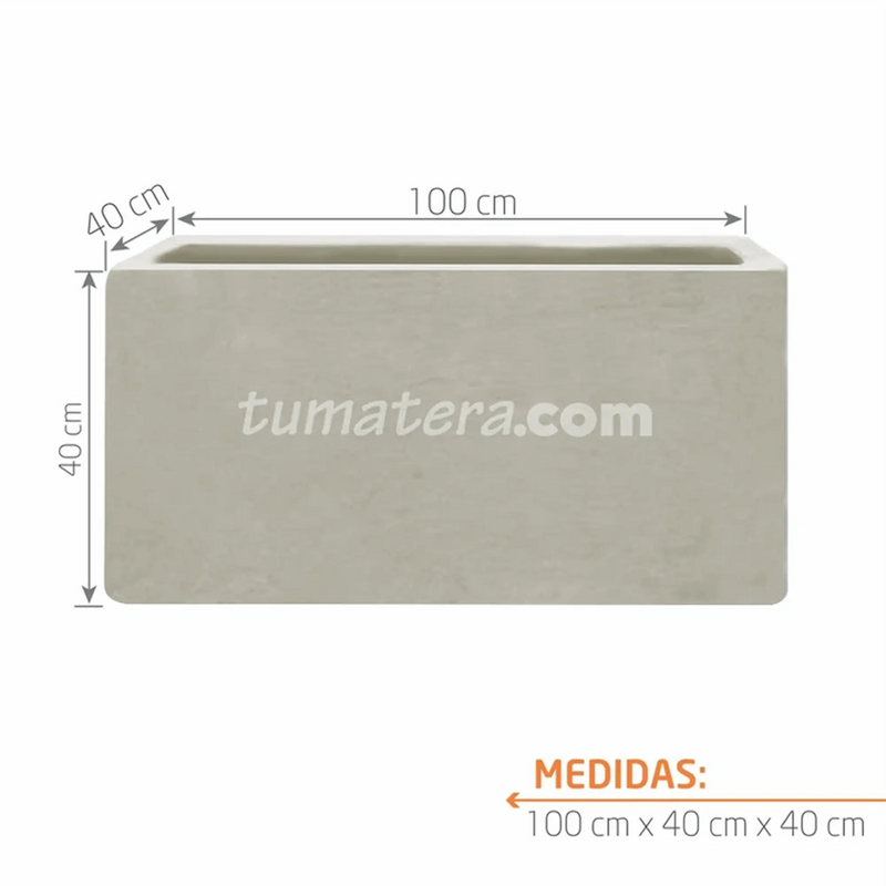 Jardinera Cemento Lisa 100 X 40 Cm