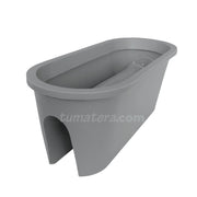JARDINERA BALCÓN POLIETILENO 67 CM GRIS Tumatera.co