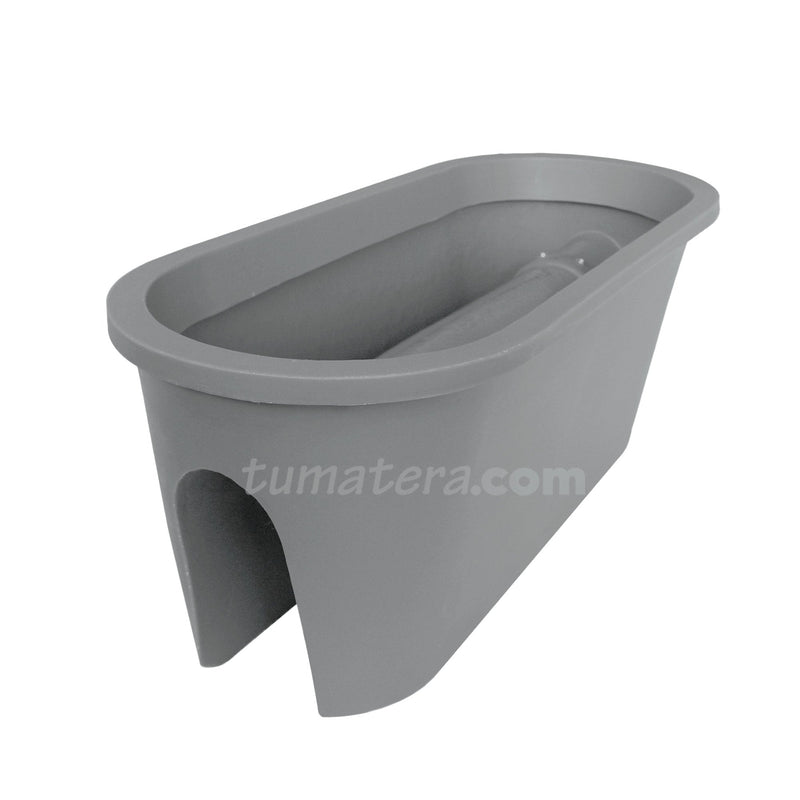 JARDINERA BALCÓN POLIETILENO 67 CM GRIS Tumatera.co