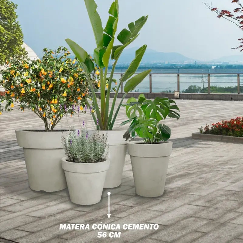 Matera Conica Cemento 56 Cm