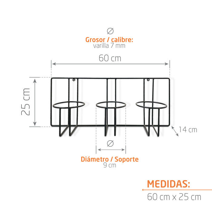 Base Metálica de Pared Mérida medidas - Tumatera.com