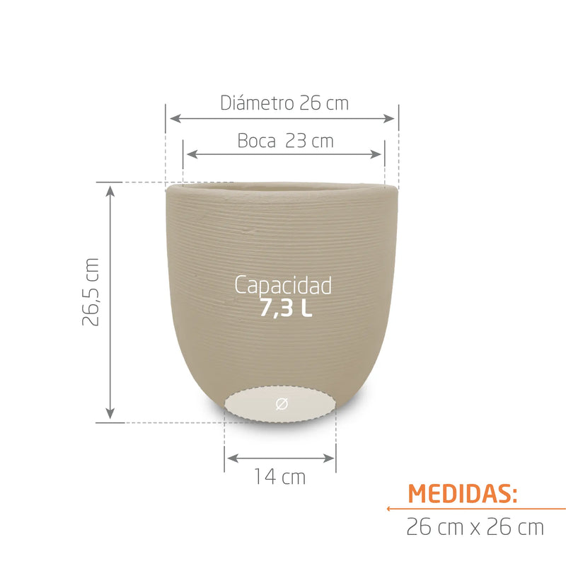 Matera en Arcilla Cónica 26 cm