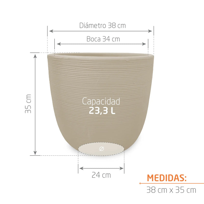 Matera en Arcilla Cónica 38 cm