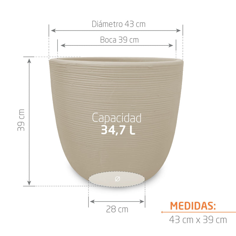 Matera en Arcilla Cónica 43 cm