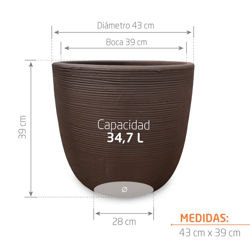 Matera en Arcilla Cónica 43 cm