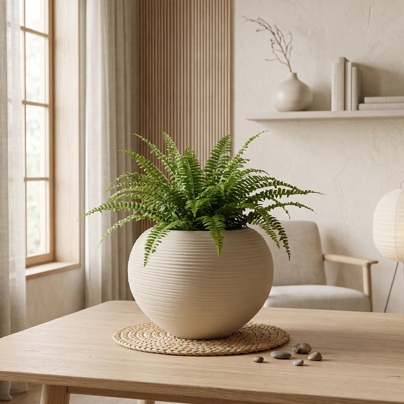 Esfera en Cerámica Acanalada 28 cm - ambiente #ia arena - Tumatera.co