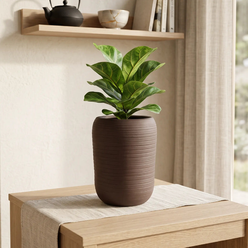 Matera en Ceramica Cilindrica Acanalada 20 cm - ambiente #ia cafe - Tumatera.co