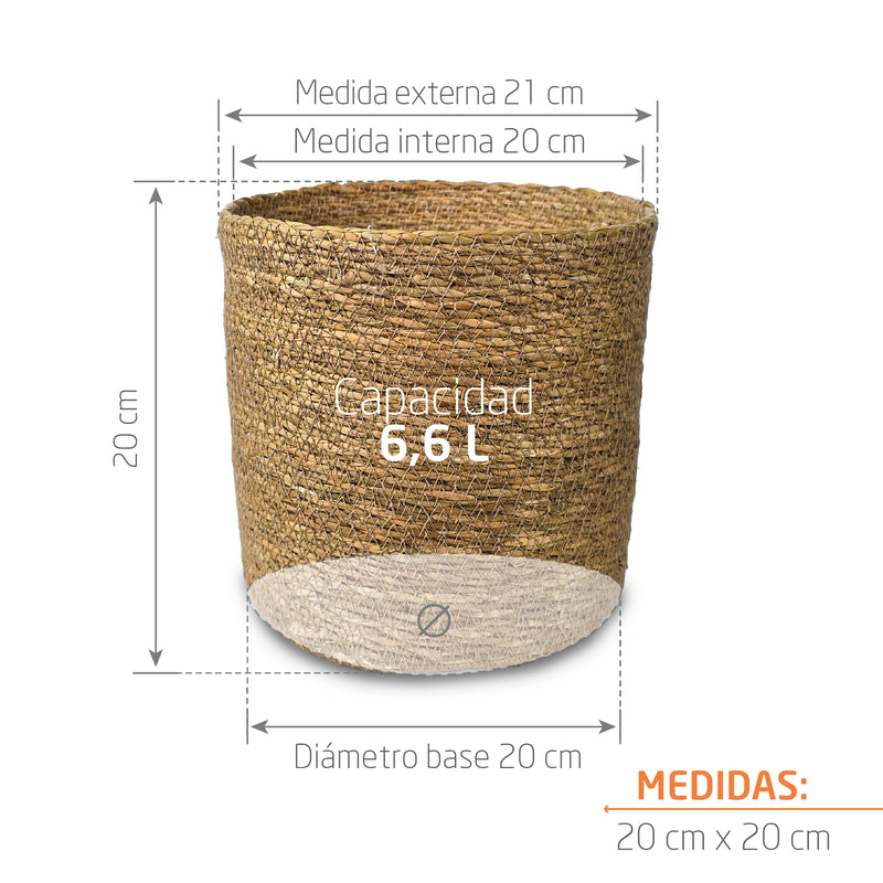 Cesta Cilindro De Algas Marinas 20 x 20 cm