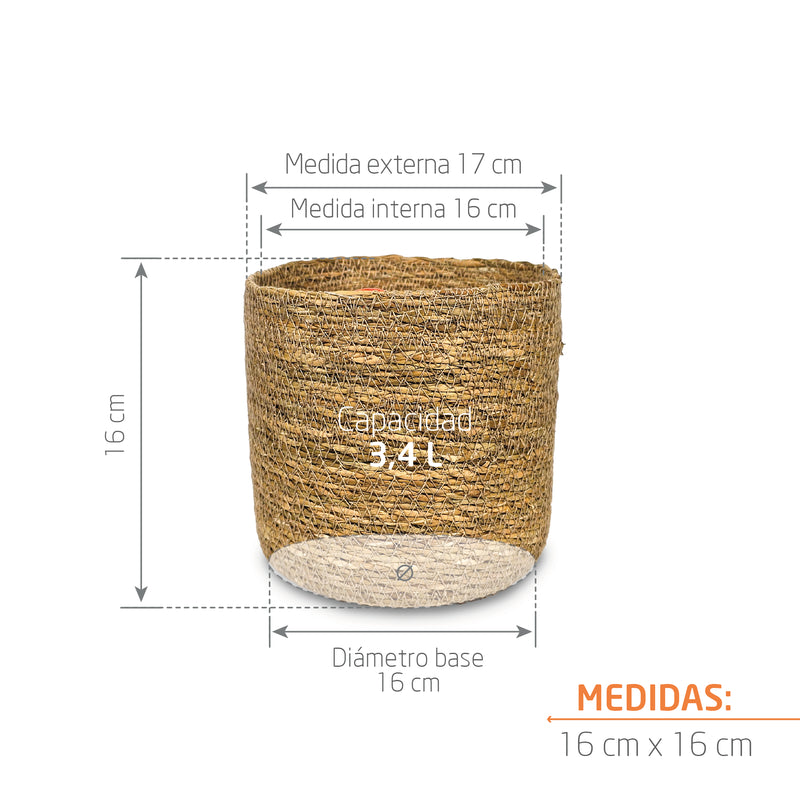 Cesta Cilindro De Algas Marinas 16 x 16 cm