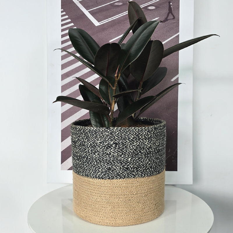 Cesta Cilindro De Yute 25 x 25 cm