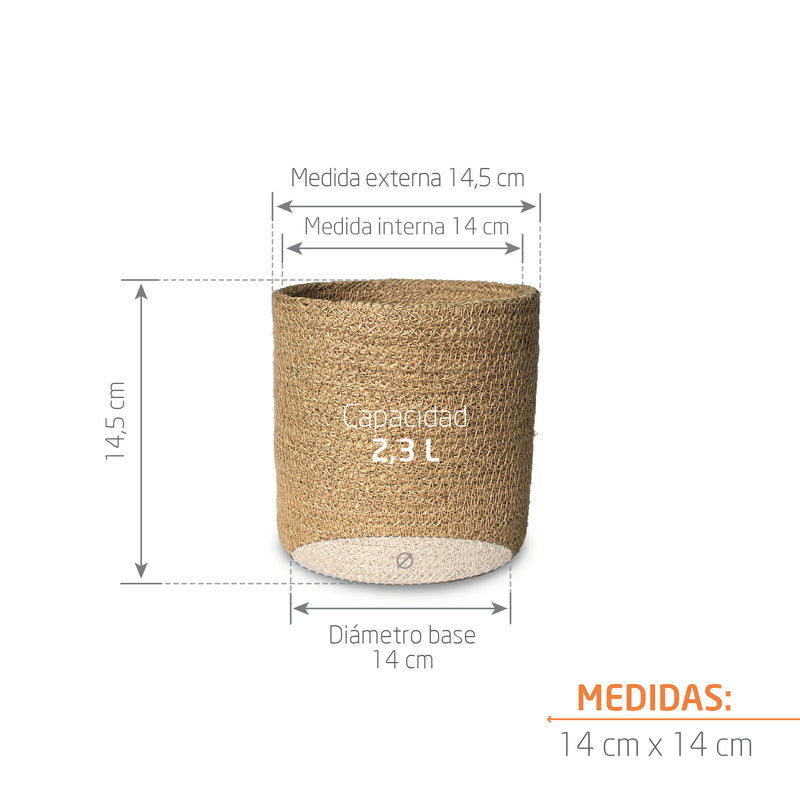 Cesta Cilindro De Yute 14 x 14 cm