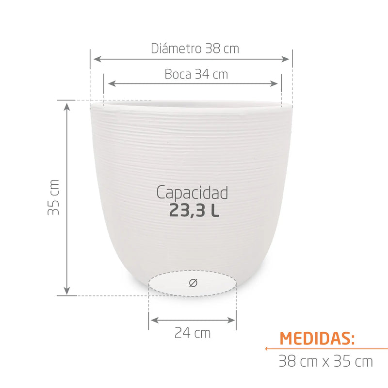 Matera en Arcilla Cónica 38 cm