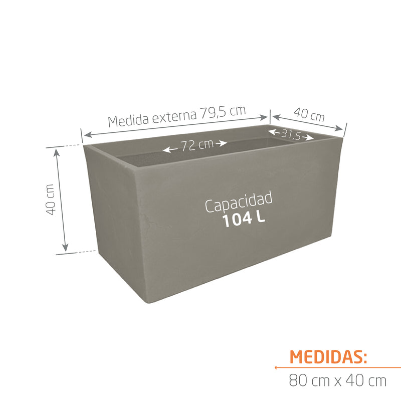 Jardinera Rectangular Sedna 80 cm