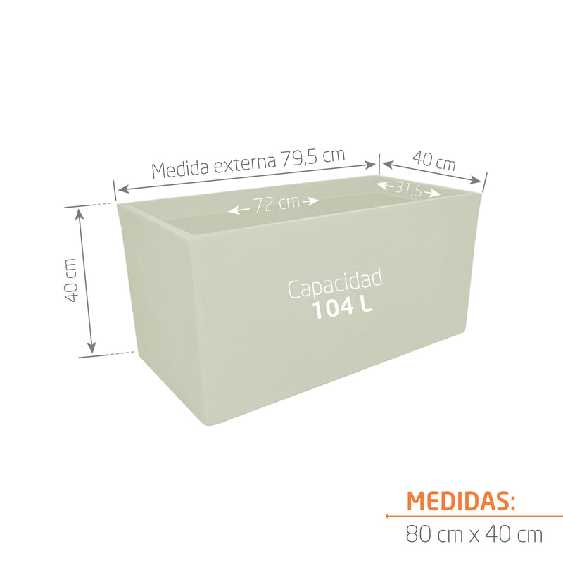 Jardinera Rectangular Sedna 80 cm