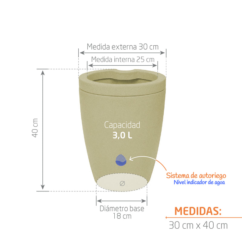 Matera Con Autoriego Mare 30 x 40 cm