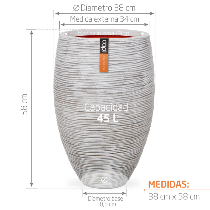 Matera Elegant Deluxe Rib 58 cm Marfil Medidas - Tumatera.com