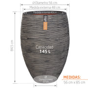 Matera Elegant Deluxe Rib 85 cm Antracita Medidas - Tumatera.com