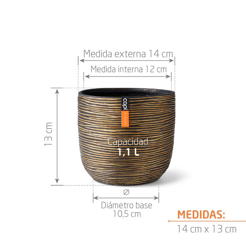 Matera Conic Round Rib Gold 14 Cm - Tumatera.co