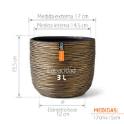 Matera Conic Round Rib Gold 17 Cm - Tumatera.co