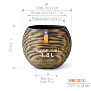 Matera Ball Rib Gold 17 Cm - Tumatera.co