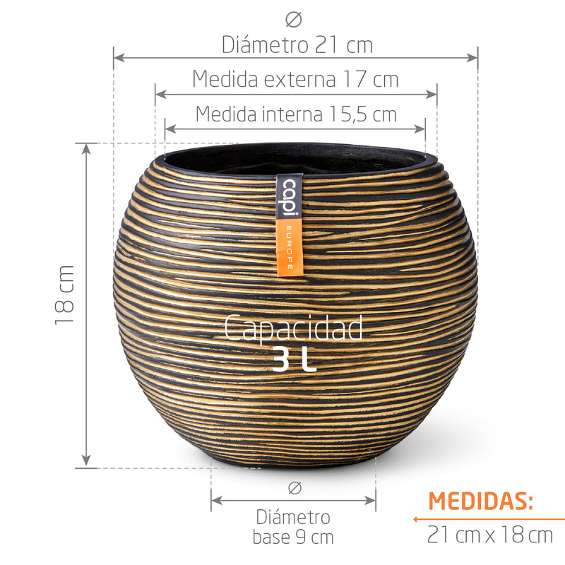 Matera Ball Rib Gold 21 cm
